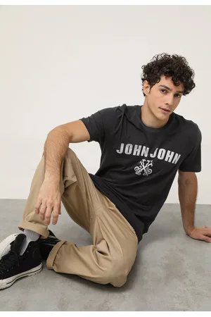 Camiseta John John Masculina JJ Rusty Logo Stone Cinza Chumbo - Faz a Boa!