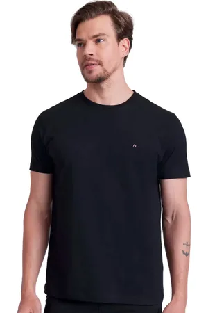 Aramis Camiseta Masculina Crewneck Basic Lisa Preta