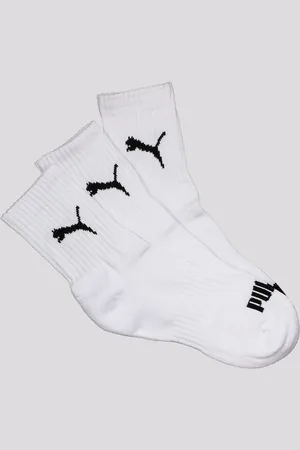 PUMA Kit Meia Cano Médio 3 Pares Feminina Branca