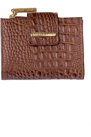 Andrea Vinci Carteira feminina de couro croco Linna