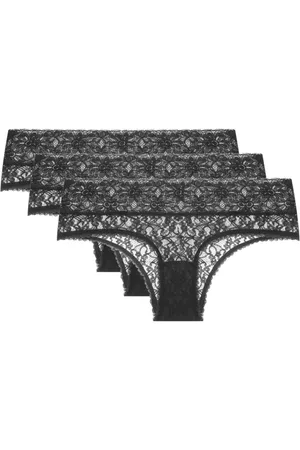 LOUNGERIE Kit 3 Calcinhas Caleçon Sweet Lace Preto Preto