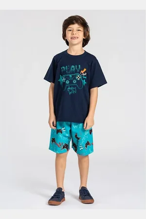 Molekada Infantil - Conjunto Curto Menino Blusa e Bermuda Play