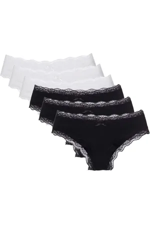 LOUNGERIE Kit 6 Calcinhas Boyshort Algodão Pop Colors Branco/Preto
