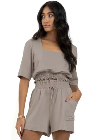 Endless Conjunto Blusa Com Shorts Molecotton Lurex