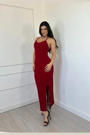 Cia do Vestido Vestido Canelado Amarração Gislene