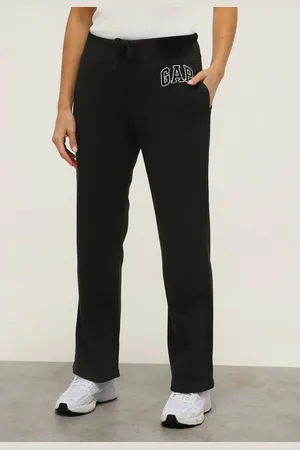 GAP Calça de Moletom Reta Logo Bordado Preta