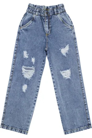 Look Jeans Infantil - Calça Juvenil Pantalona Jeans