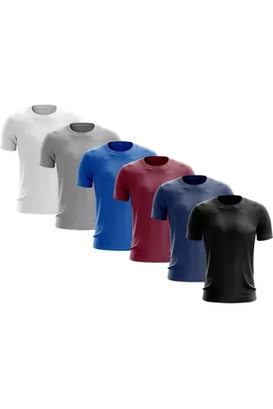ADRIBEN Kit 6 Camisetas Masculina Manga Curta Dry Fit Básica Lisa Proteção Solar UV Térmica Blusa Academia Esporte Camisa