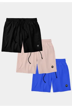 Life Kit 3 Shorts Masculino Básico Liso Bermuda Praia Mauricinho Tactel
