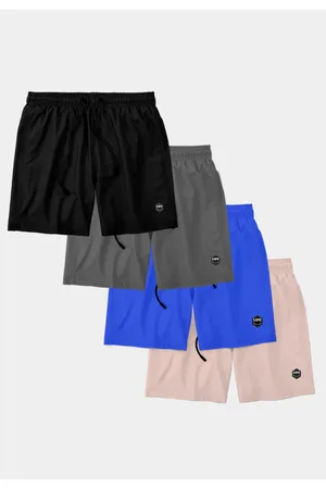 Life Kit 4 Shorts Masculino Básico Liso Bermuda Praia Mauricinho Tactel