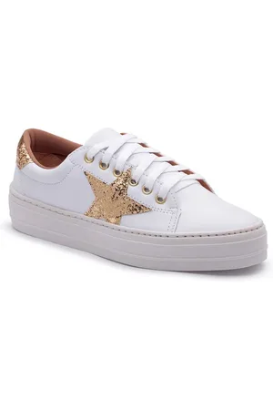 Tenehi Tênis Casual Feminino Cadarço Flatform Bordado Conforto 33