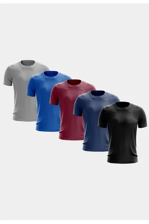 ADRIBEN Kit 5 Camisetas Masculina Manga Curta Dry Fit Básica Lisa Proteção Solar UV Térmica Blusa Academia Esporte Camisa