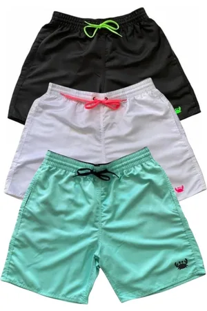 Relaxado Kit 3 Bermuda Short Moda Praia Estampada Siri
