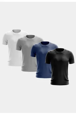 ADRIBEN Kit 4 Camisetas Masculina Manga Curta Dry Fit Básica Lisa Proteção Solar UV Térmica Blusa Academia Esporte Camisa