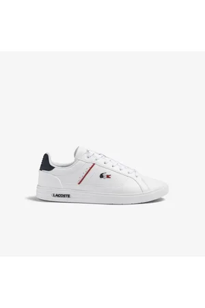 Lacoste Tênis masculino Europa Pro em couro com detalhe no calcanhar