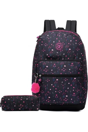 Ferrazzi Mochila Escolar Estojo Feminina Casual Moda Moderna Floral
