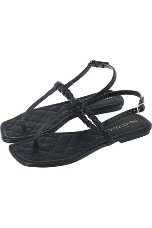 monté Sandália Rasteira Feminina CM Calçados Bico Quadrado Confort Chinelo Fivela Tira