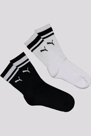 PUMA Kit de Meia 2 Pares Cano Longo Heritage Branca e Preta