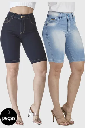 HNO Jeans Kit 2 Bermudas Jeans Ciclista e Escuro