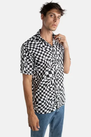 Lost Camisa Manga Curta Wave Grid