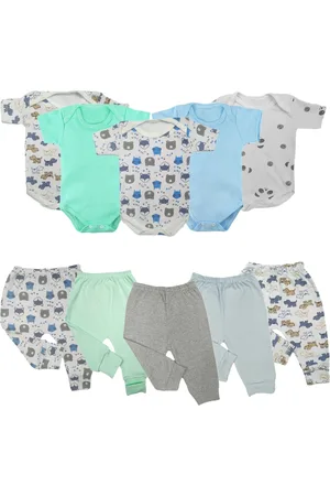 Koala Baby Infantil - Kit Roupinhas de 10 Peças Body e Mijão Liso e Estampado