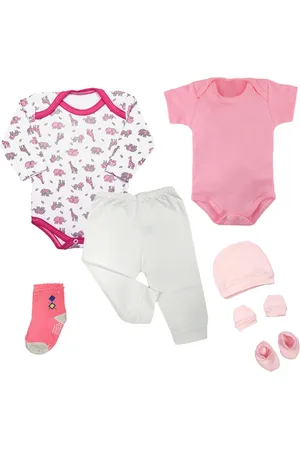 Koala Baby Infantil - Kit Roupas de 7 Peças Body e Mijão e Acessórios