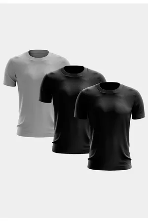 ADRIBEN Kit 3 Camisetas Masculina Manga Curta Dry Fit Básica Lisa Proteção Solar UV Térmica Blusa Academia Esporte Camisa