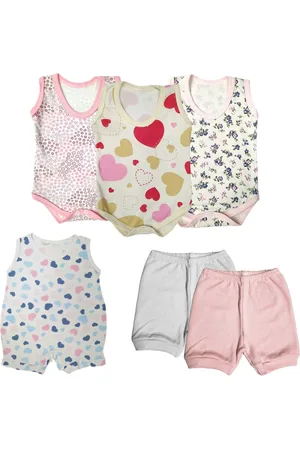 Koala Baby Infantil - Kit 6 Peças Body e Macacão Regata e Shorts 100% Algodão