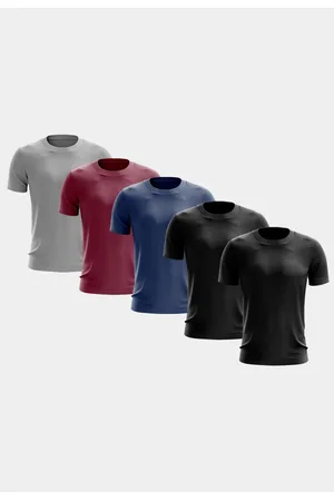 ADRIBEN Kit 5 Camisetas Masculina Manga Curta Dry Fit Básica Lisa Proteção Solar UV Térmica Blusa Academia Esporte Camisa