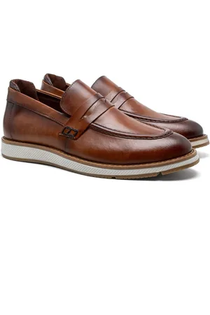 FRANCA Sapato Casual Mocassim Loafer Couro Masculino Calcanheira Espumada Macio Confortável Clássico