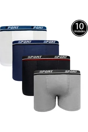 QLC SPORT Kit 10 Cueca Boxer Premium de Viscose Fibra de Bambu SP95