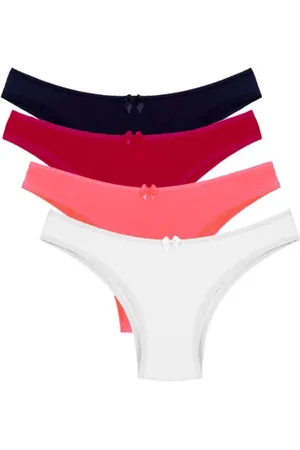 QLC SPORT Kit 4 Calcinha Tanga Em Microfibra com Forro de Algodão Lingerie Luxo Premium