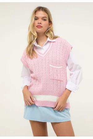 Suéter Tricot Trendyol Collection Coração Rosa - Faz a Boa!