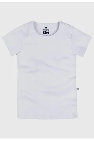 Hering Infantil - Blusa Básica Menina Manga Curta Slim Em Ribana Tam 1 A 16