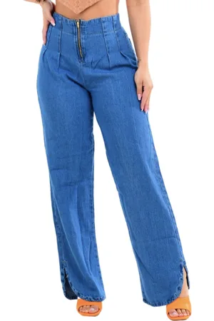 CALÇA MOM PLUS SIZE DE LINHO COM ELÁSTICO NA CINTURA - Rimale Jeans