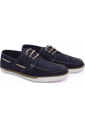 FRANCA Mocassim Docksider Couro Masculino Casual Conforto Costurado À Mão Cadarço Reforçado Marinho