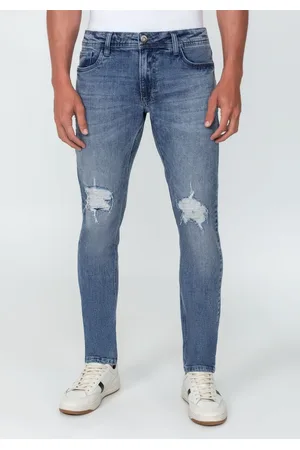 HANGAR 33 Calça Skinny Lavagem Média Destroyed