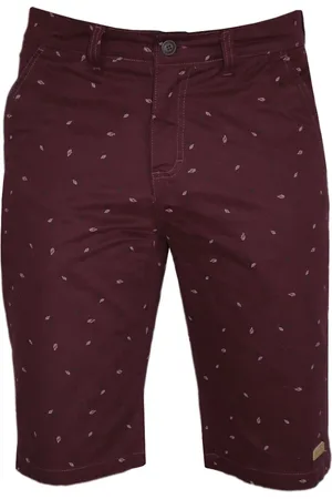 Amil Bermuda Brim Sarja Com Estampa e Elastano Original Bordo