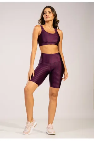 VEKYO Conjunto Fitness Top Bojo Removível e Bermuda New Zig 3D