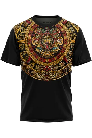 Over Fame Camiseta Masculina Etnica Tribal Asteca 1