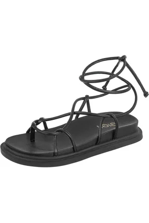 Gigil Sandália Flatform Papete Amarração Nó Preta