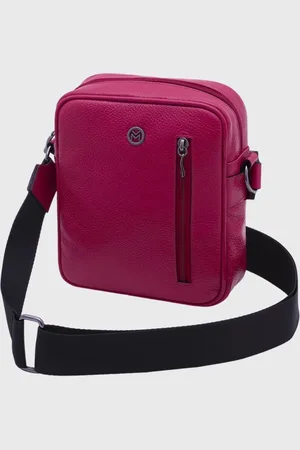 Mariart Bolsa Crossbody de Couro Amy Magenta
