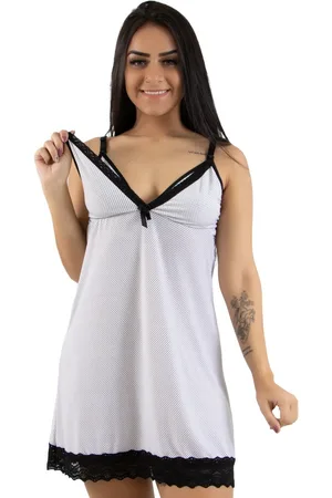 Diluxo Camisola Amamentação Branca de Poá
