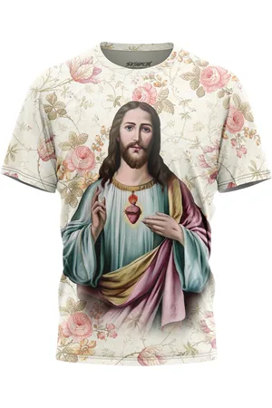 Over Fame Camiseta Masculina Jesus Floral