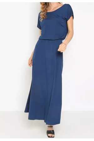 Maria Paes Vestido Longo Marinho