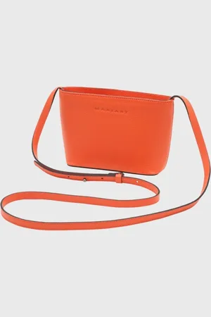 Mariart Bolsa de Couro Transversal Mini Cristal Orange