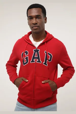 GAP Blusa de Moletom Flanelada Aberta Logo Vermelha