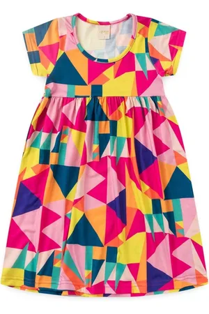 Molekada Infantil - Vestido Verão Menina Geométrico