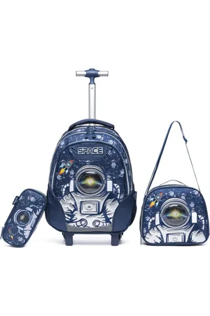 Ferrazzi Infantil - Kit Mochila De Rodinhas Lancheira Térmica Estojo Escolar Masculino Escuro