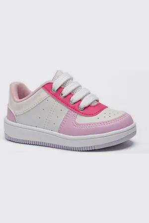 Pequito Infantil - Tênis Menina Casual Com Cadarço Pink Lilás Sola Bicolor Delicado Encantador
